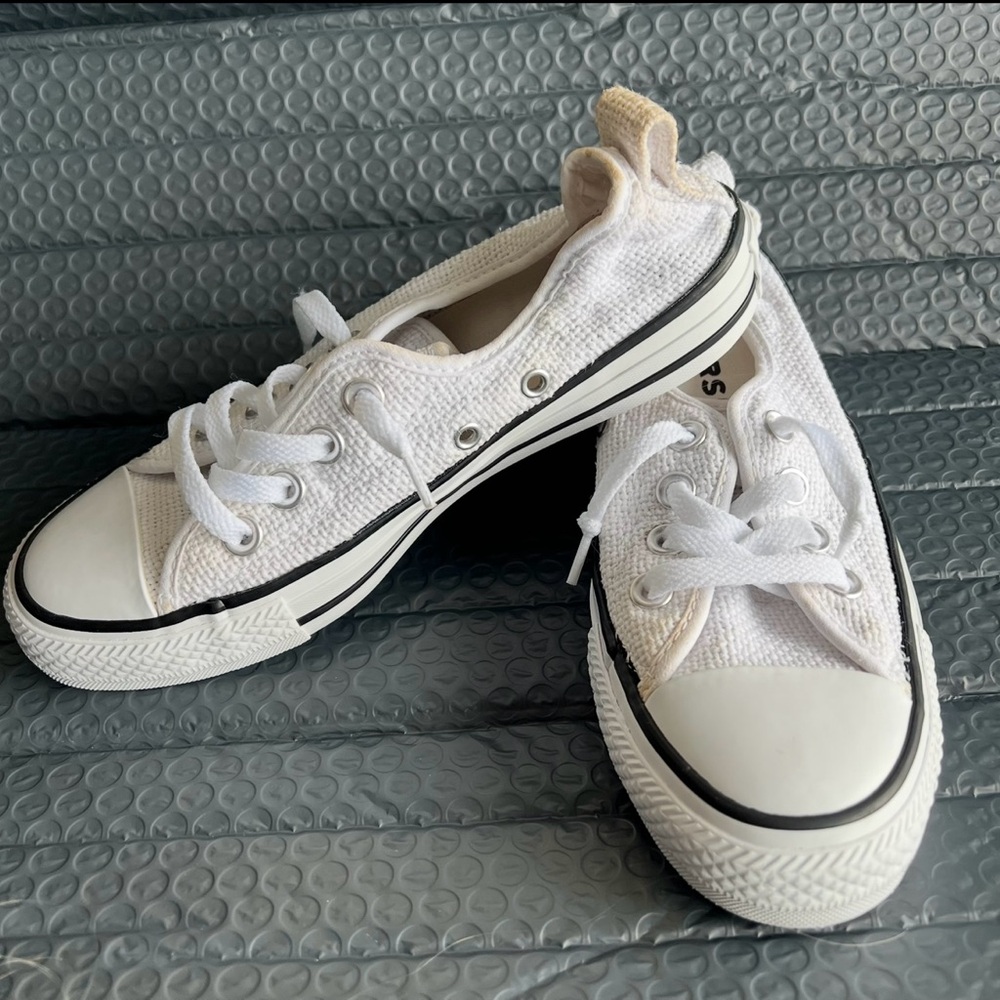 Converse Shoreline White Woven Mesh Slip on Sneakers